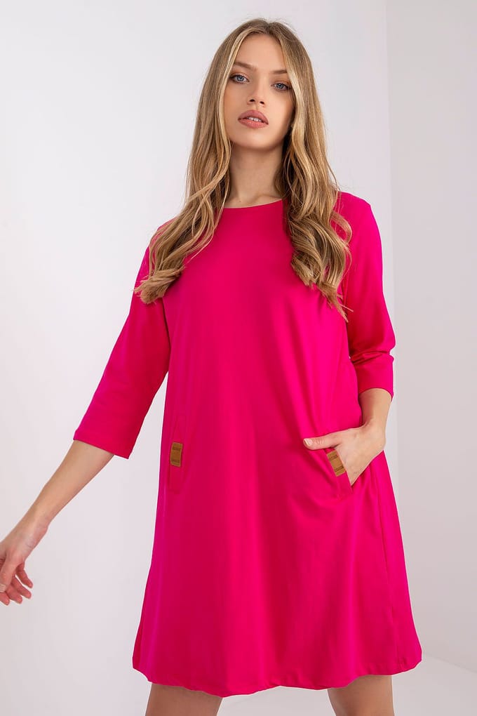 Everyday Pocket Dress - Fuchsia / S/M