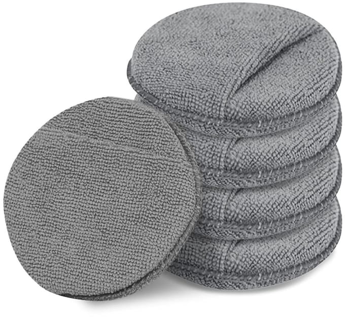 Detailing Applicator Pads - Polijstsponzen Set - Auto Reinigen - Zachte Microvezel - 5 Inch - Blauw Grijs