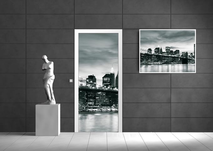 Fotobehang New York | Zwart, Wit | 91x211cm