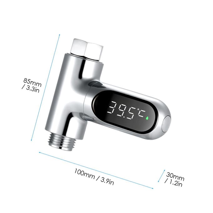 LED Digitale Douche Temperatuur Display 0 100 graden Celsius Badwater Thermometer Celsius Fahrenheit Weergave 360 graden zilver