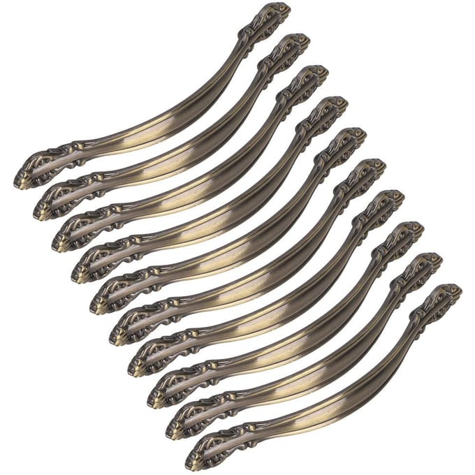 Lot de 10 poignées en bronze pour armoire, tiroir, commode, garde-robe, maison, bureau