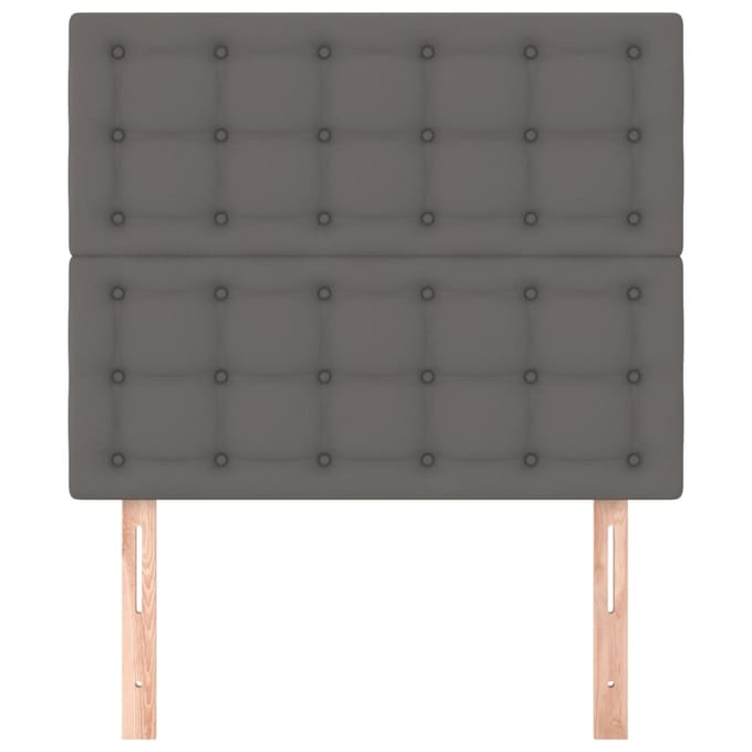 vidaXL - Hoofdbord - grijs - 100x5x118/128 - cm - kunstleer
