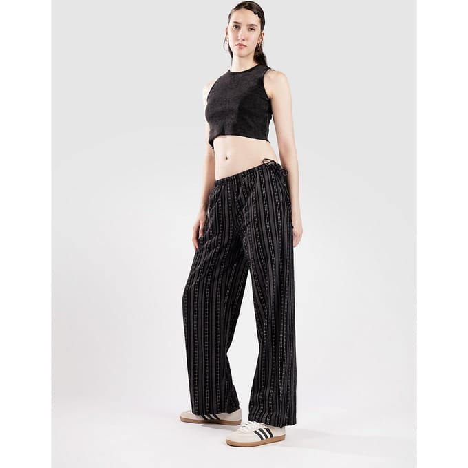 24 Colours 60910A Striped Broek zwart