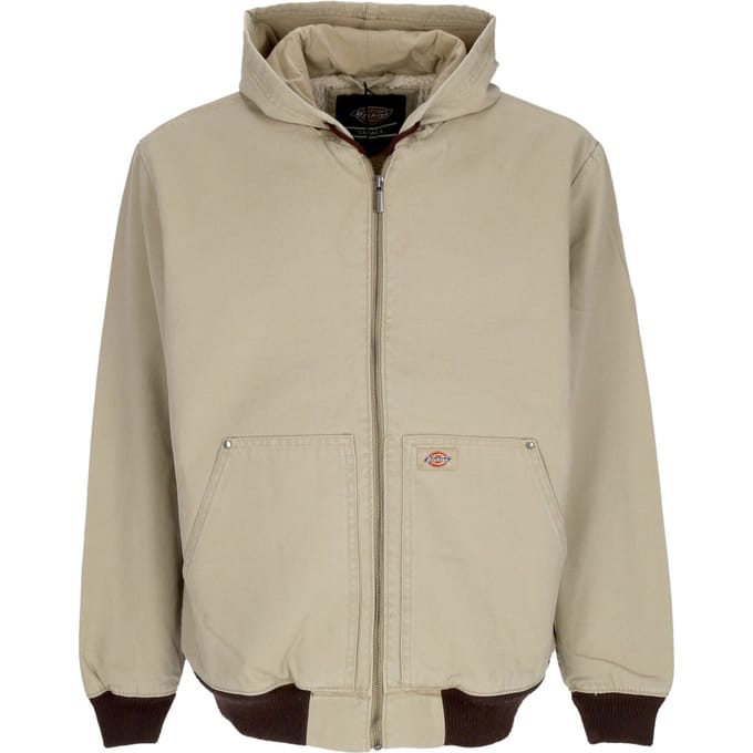 Duck-canvas herenjack met capuchon Desert Sand