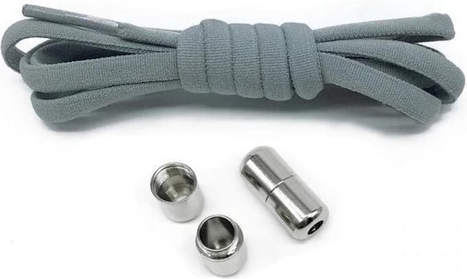 ***Magnetische Veters - 2 Paar - Grijs Niet meer Strikken - Kids - van Heble® ***