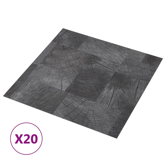 vidaXL - Zelfklevende - Vloerplanken - Houtstructuur - Grijs - 30,5 - x - 30,5 - cm