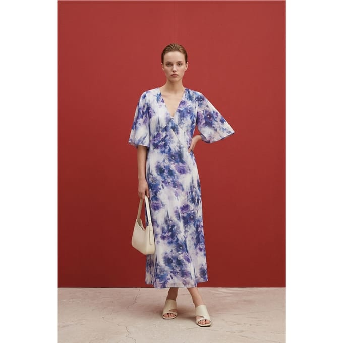 Abstracte Print Midi Jurk