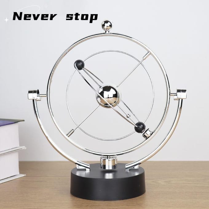 Hemelse Orbitale Asteroïde Rotatie Eeuwige Beweging Schommeling - Newton Pendulum Model Kantoor Bureau Decor Kinetic Wereldbol Speelgoed gray