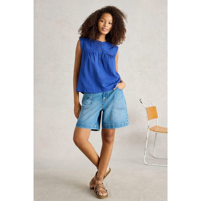 White Stuff Isla Mix Top Bright Blue Taglia: 20 | Magliette intime Outlet | Donna | Blu