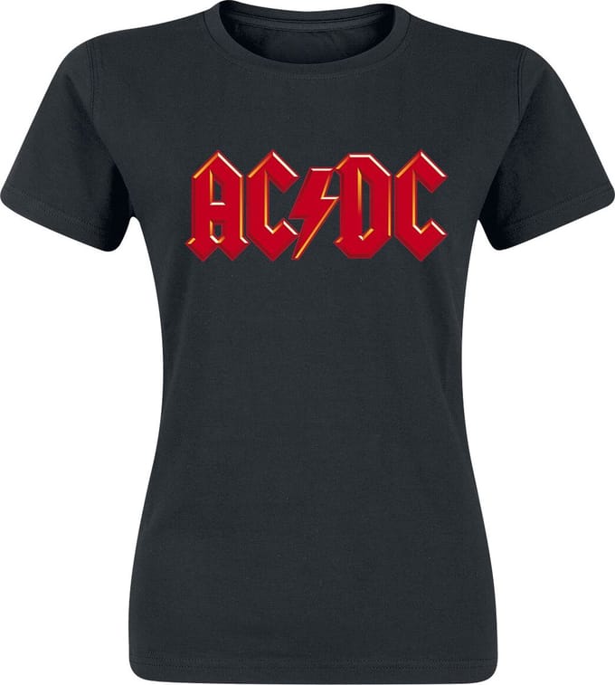 AC/DC Red Logo Dames T-shirt - zwart - L