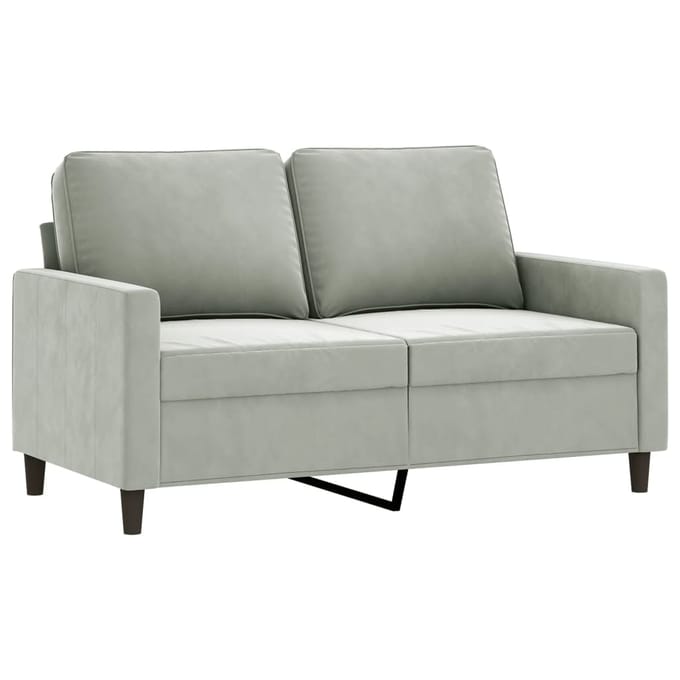 vidaXL - 3-delige - Loungeset - met - kussens - fluweel - lichtgrijs