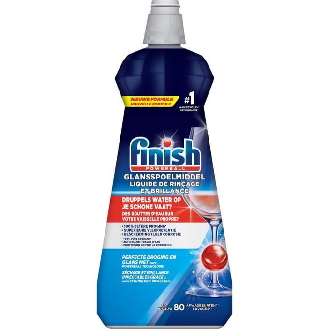 Finish - Powerball - Vaatwasmiddel - Glansspoelmiddel - Perfecte Droging - 80 Wasbeurten