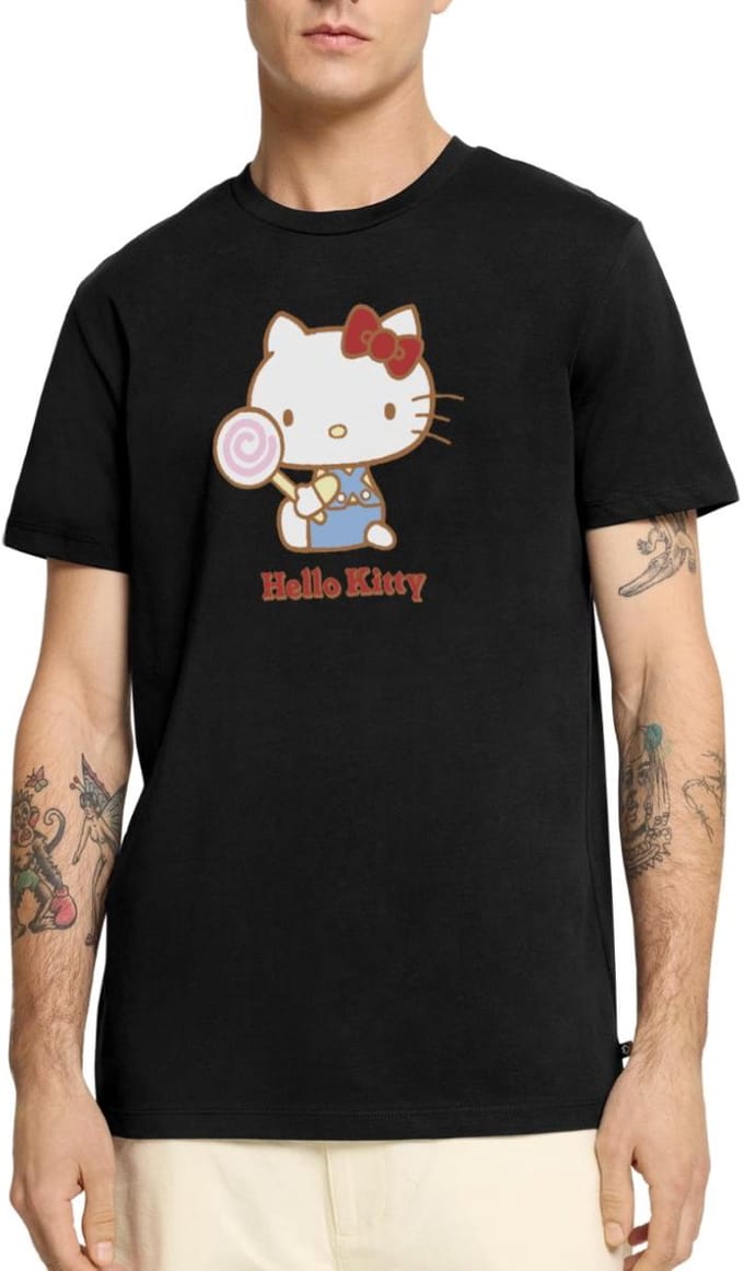 Hello Kitty Met Een Lollipop Premium T Shirt Heren