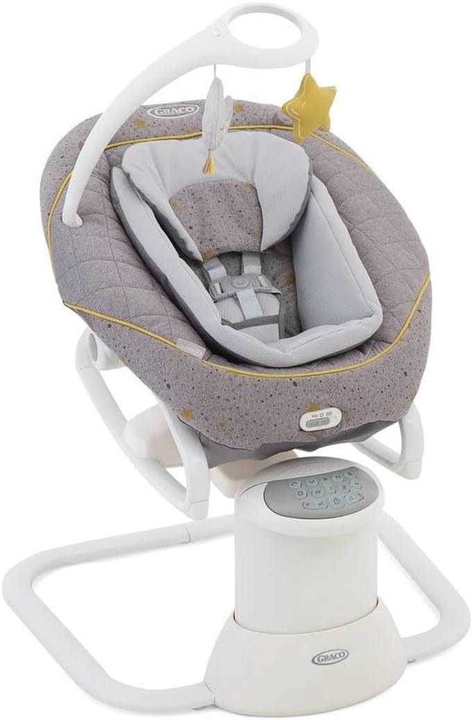 2-in-1 Babyschommel en Draagbare Wip met Vibratie en Instelbare Schommelsnelheid
