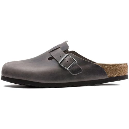 Klompen BIRKENSTOCK Boston Oiled Leather Iron Grey