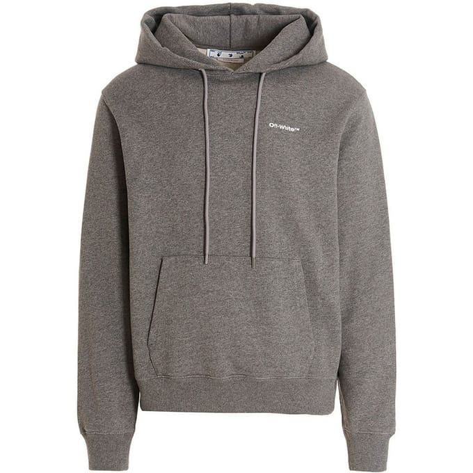 Off-White Wave Outline Diag Design Grey Slim Hoodie