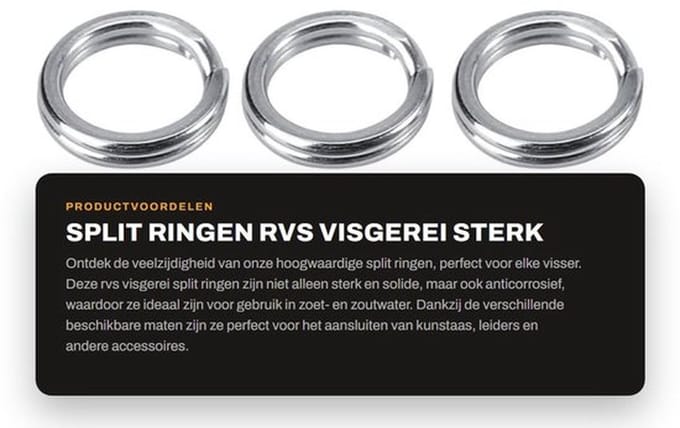 Splitringen 50 stuks - RVS Connector - Anticorrosief - Sterk - Duurzaam - Lichtgewicht - Visconnector