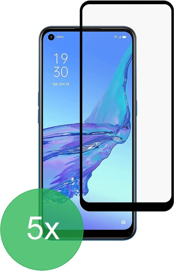 Screenprotector Geschikt voor: Oppo A53 4G / A53S Full 5x - screen protector - volledige glas - bescherming - beschermglas - ZT Accessoires