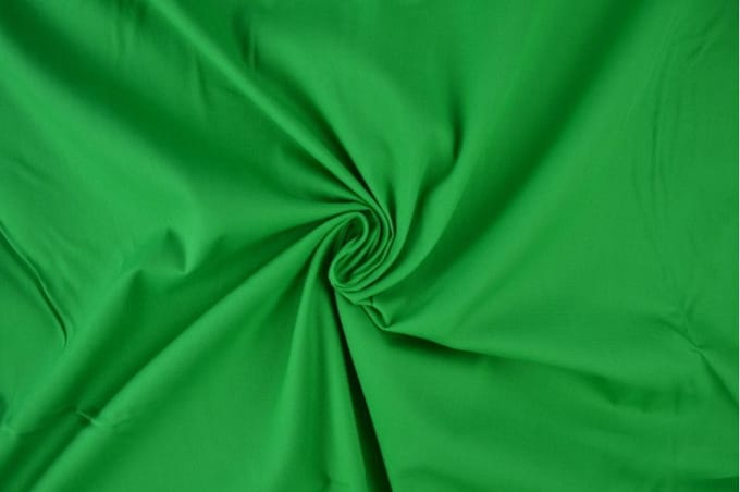 Katoen stof - Per meter - 1 meter - Poplin katoen uni - Groen