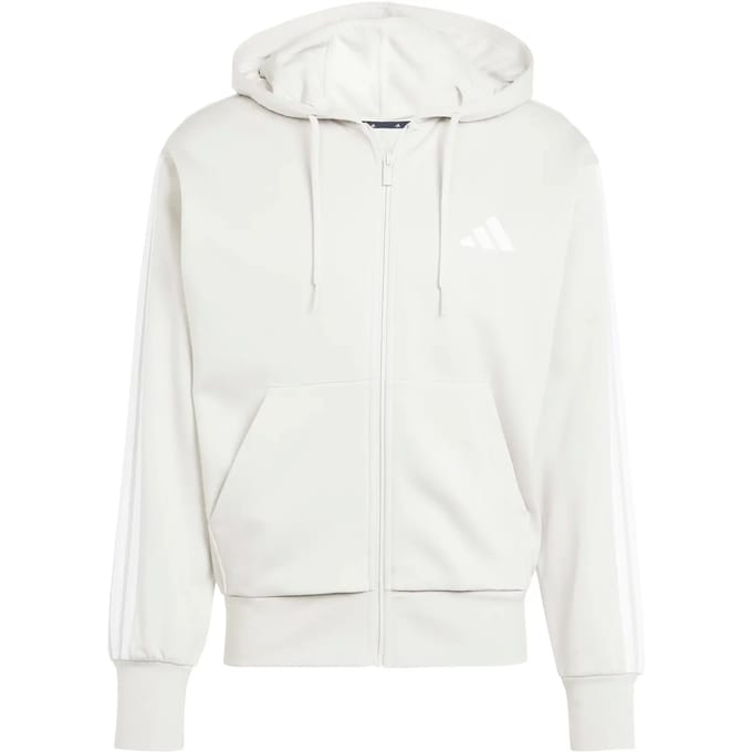 Adidas Essentials 3 Stripes Fleece Sweatshirt Met Rits Beige S / Regular Man