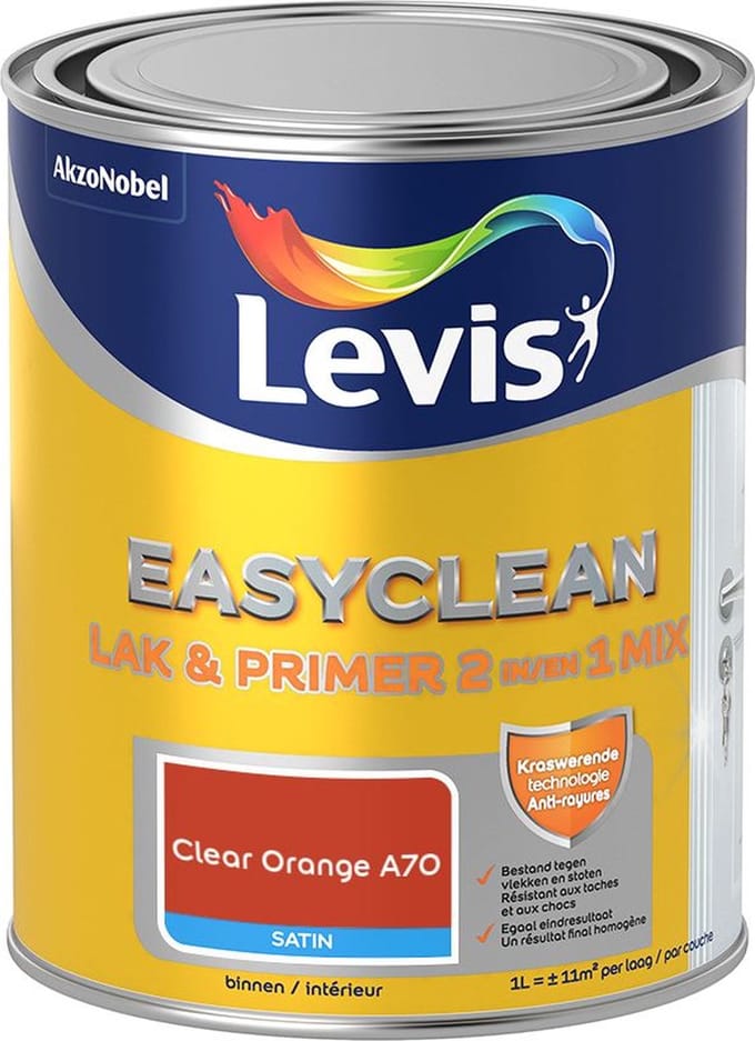 Levis - Easyclean Lak & Primer 2-In-1 Mix - Clear Orange A70 - Mengverf - 1 L