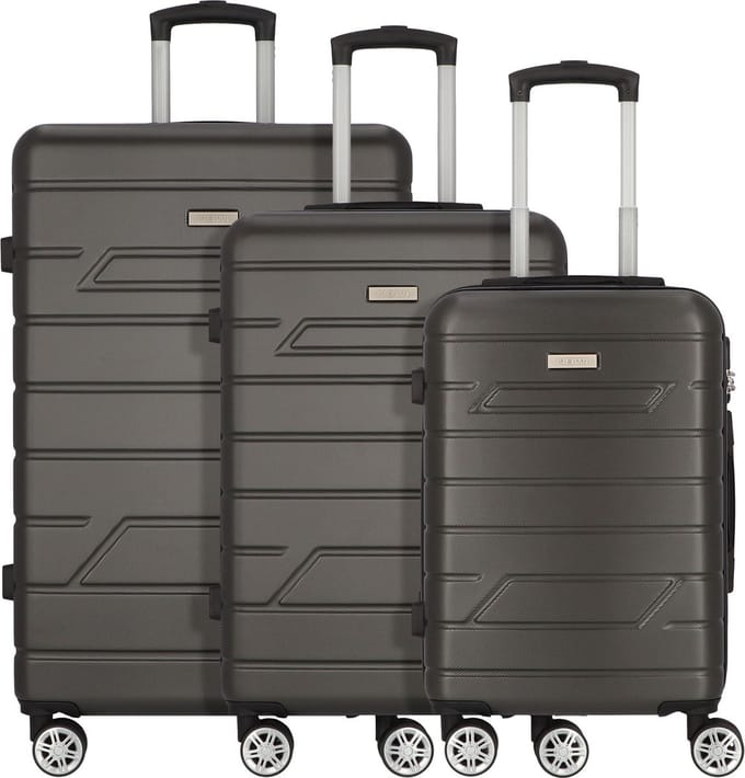 NOWI Bergamo 4 wielen Kofferset 3-delig - Harde bagage - Combinatieslot - anthrazit