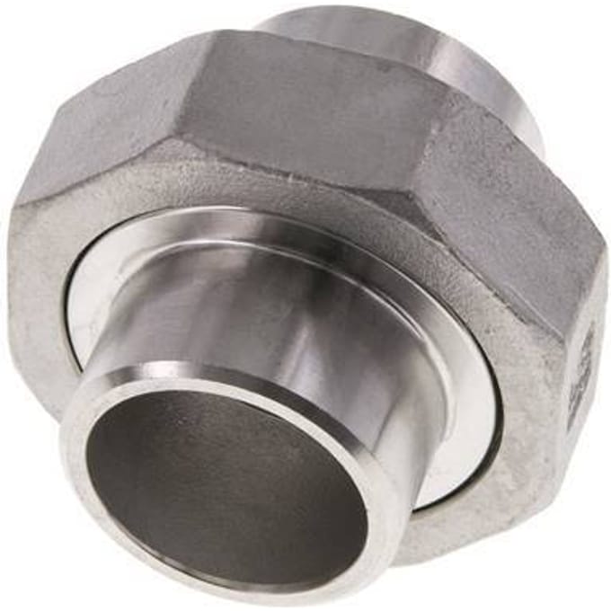Rechte Koppeling 33.7mm Laseinde RVS Vlakke Afdichting PTFE 16bar