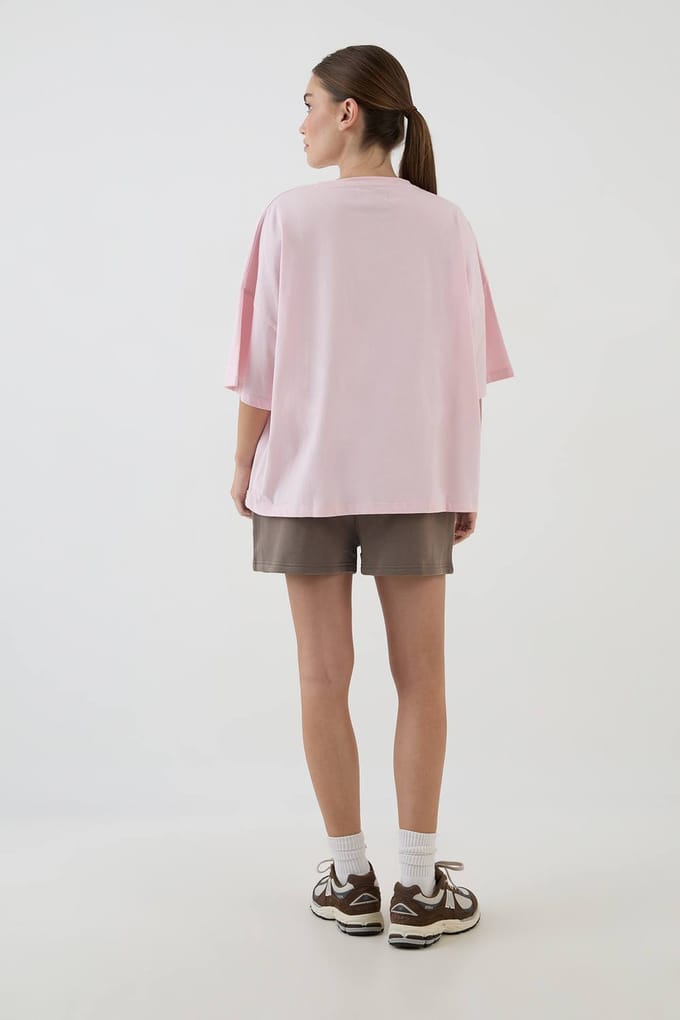 Dames Dsgn Studio Applique Oversized T-shirt | Lichtroze | Maat: XS