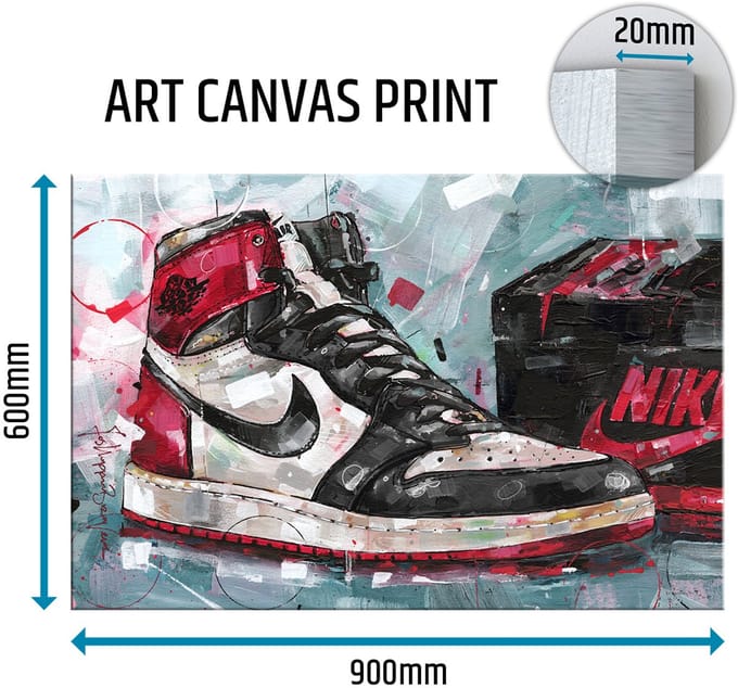 Sneaker canvas shoebox black toe 90x60 cm