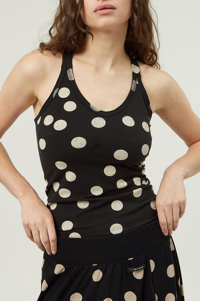 10DAYS Wrapper Polka Dot Black Größe: XXS | Tanktops Outlet | Damen | Schwarz