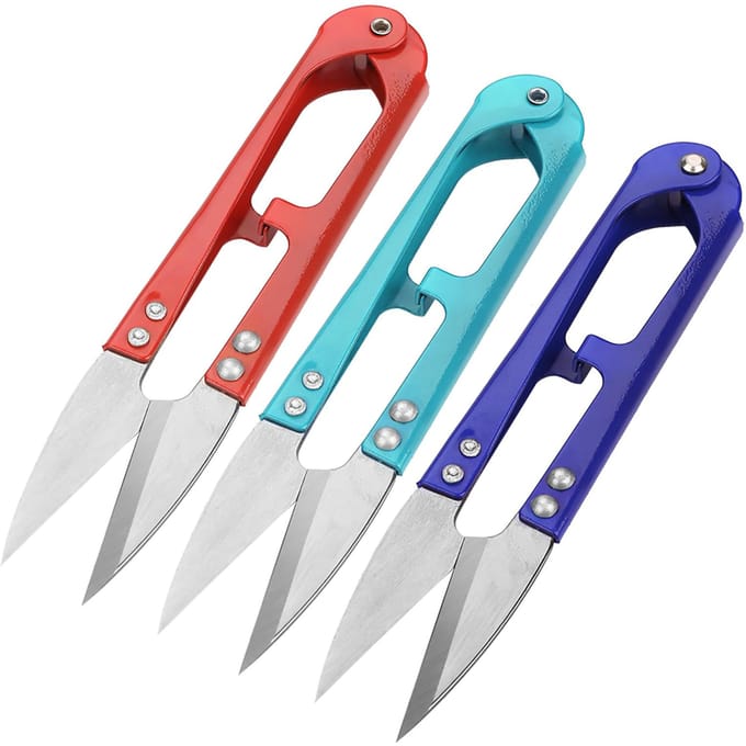 12 pcspack Mixed Color Small Yarn Scissors Thread Scissors for Household Use blue