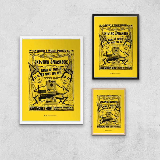 Decorsome x Harry Potter Skiving Giclee Art Print - A4 - White Frame