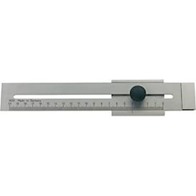 Afschrijfliniaal mat verchroomd 250 mm