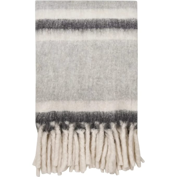 Liva plaid 130×170cm grijs, wit.