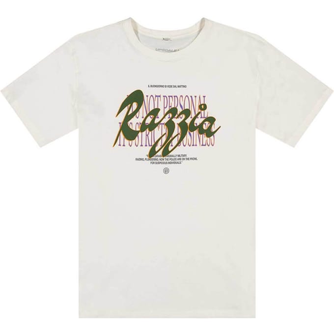 Mister Tee - Razzia Oversize Heren Tshirt - S - Creme