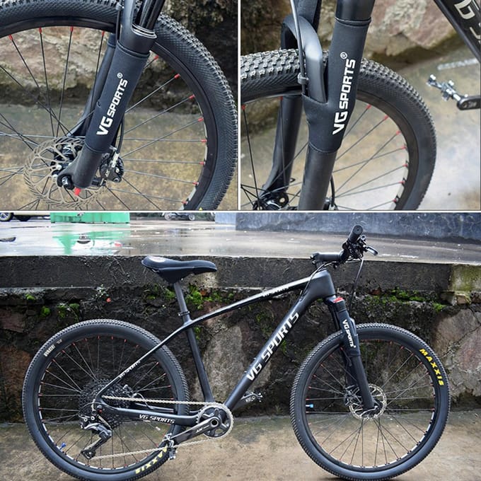 1 paire de housses de protection pour cadre de cyclisme, coussinet de protection pour fourche de vélo, couverture de fourche avant noir