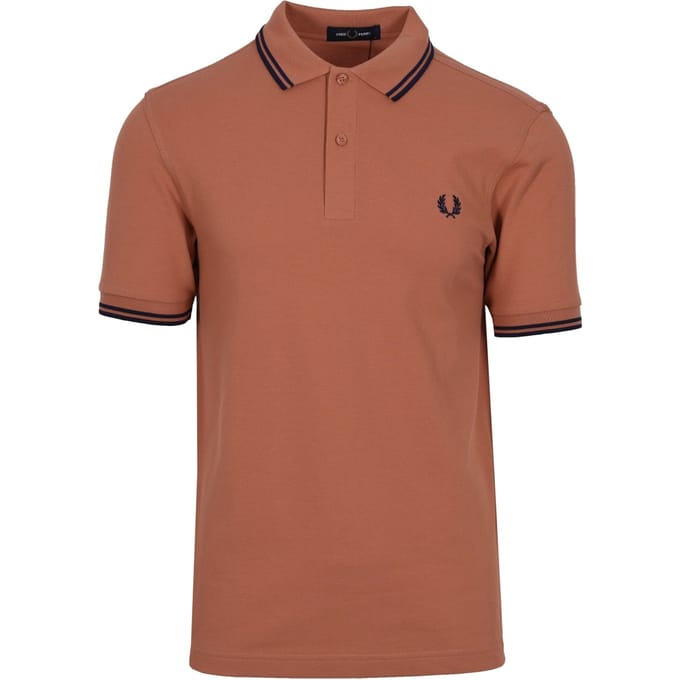 Fred Perry Twin Tipped Poloshirt Licht Rust/Frans Marineblauw