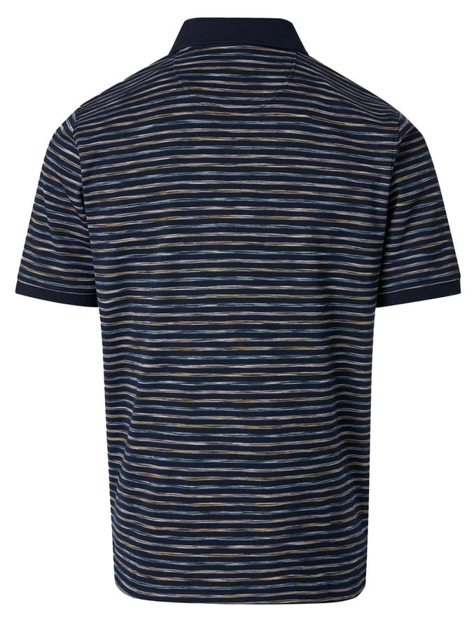 CASA MODA comfort fit heren polo - blauw dessin