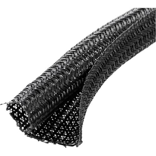 Quadrios 23CA171 Gevlochten slang Zwart Polyester 32 tot 33 mm per meter