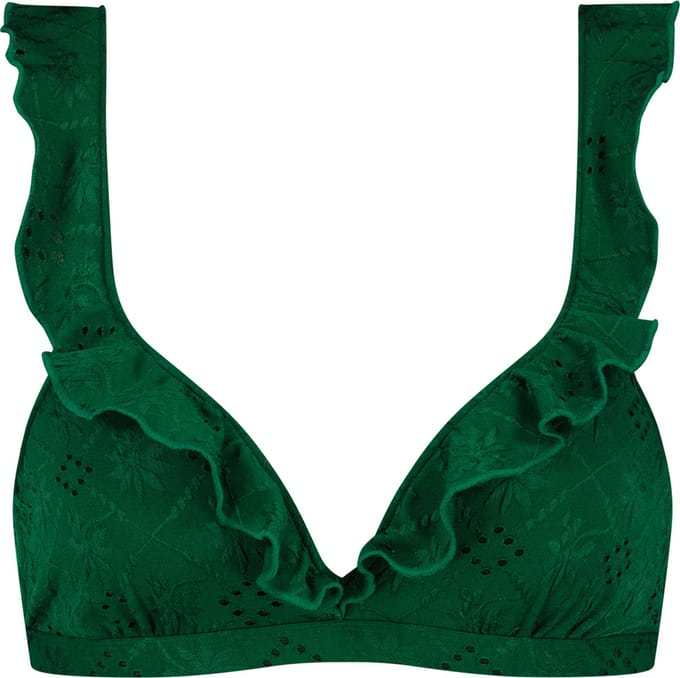 Beachlife Green Embroidery Dames Bikinitopje - Maat E36