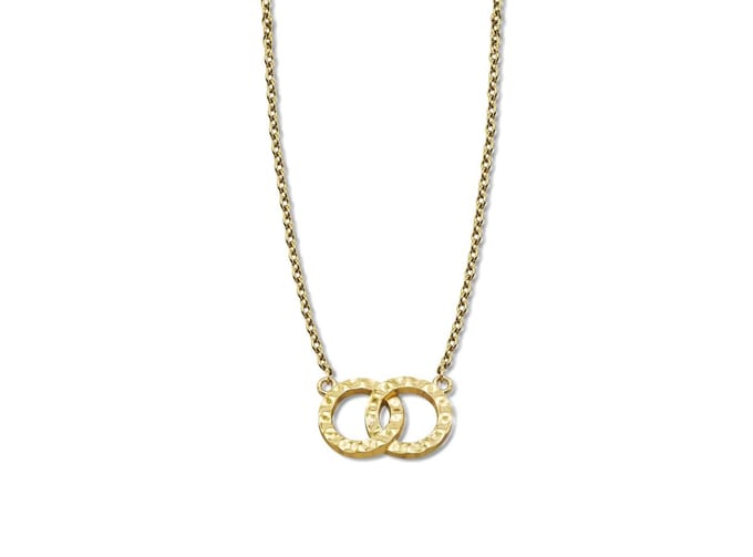 Ketting Verbinding Zilver Gold-Plated XN007G 42-45cm