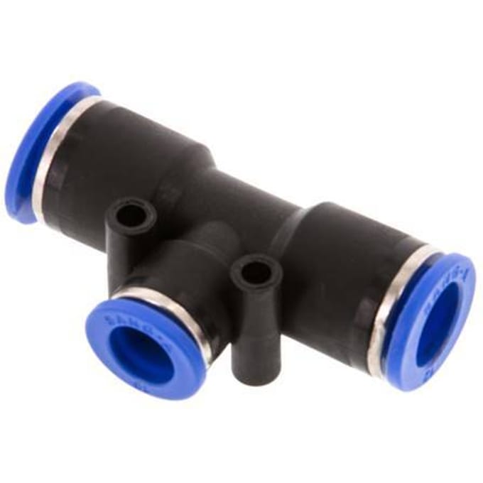 10mm x 12mm T-koppeling PA 66 Insteekfitting NBR [2 Stuks]