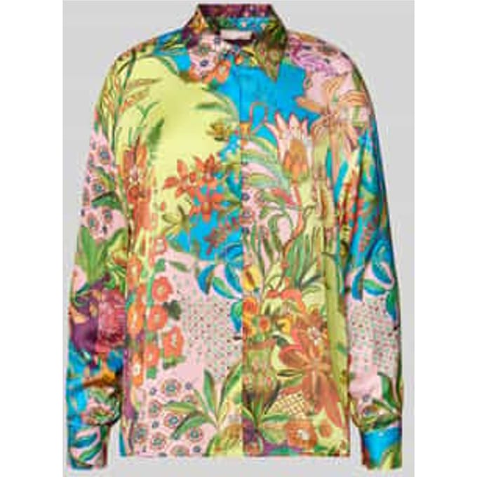 relaxed fit overhemdblouse van pure viscose