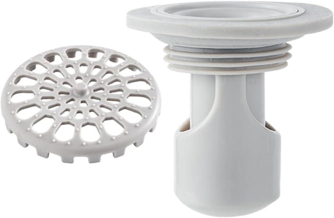 Douche Afvoerplug - Badkamer Afvoerstop - Geurpreventie - Mini Trap Ontwerp - ca. 5.8 cm - Wit
