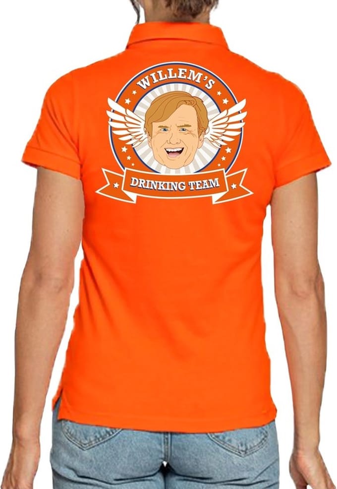 Willems Drinking Team poloshirt dames - dames polo - Koningsdag kleding L