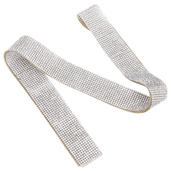 Kristal Diamant Riemafwerking Hete Smeltlijm DIY Decoratie Kledingaccessoires 0,5 Yard 12 wit