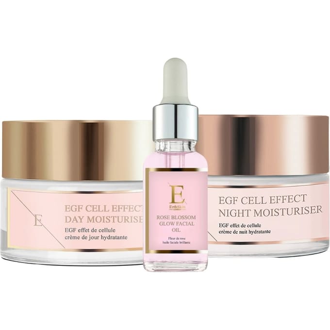 EGF Cel Effect Dag Moisturizer + EGF Cel Effect Nacht Moisturier + Rozenbloesem gezichtsolie 30ml