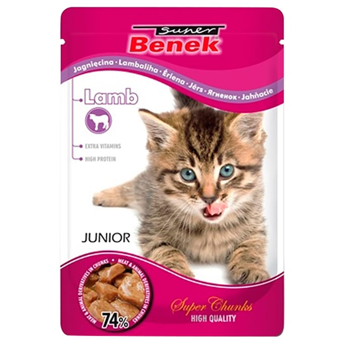48 x 100 g Super Benek Super Chunks Kitten kattenvoer nat