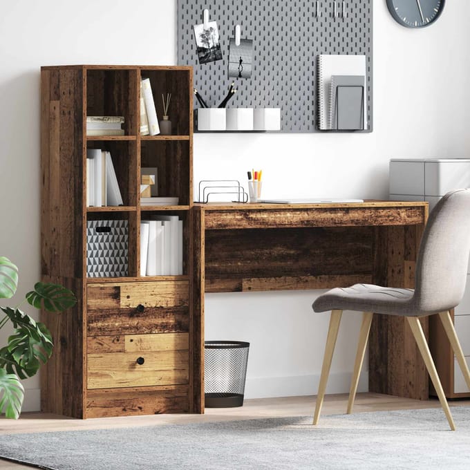 vidaXL - Bureau - Oudhout - 145,5 - x - 40 - x - 127 - cm - 2 - st