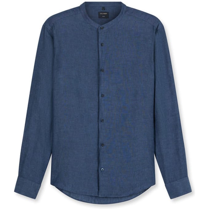 OLYMP Casual Overhemd, Regular Fit, Opstaande kraag, Koningsblauw